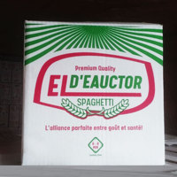 Spaghetti Premium EL-DEAUCTOR 450g 1,2 mm |   Pâtes de blé dur |   Boîte d'emballage certifiée Halal, riche en protéines, provenant d'Égypte