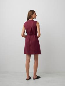 Qualité incroyable pour la rouille couleur unie lin Western Look une pièce été sans manches mini robe portefeuille pour les filles nouvelle mode - Product Image 2