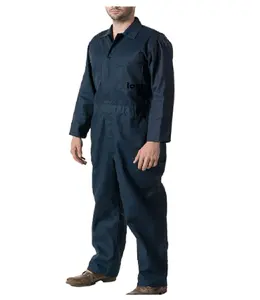 Hot selling Men's Long Sleeve Non-Insulated Mechanic Coverall 55% Cotton 45% Polyester Imported Zipper closure Machine Wash