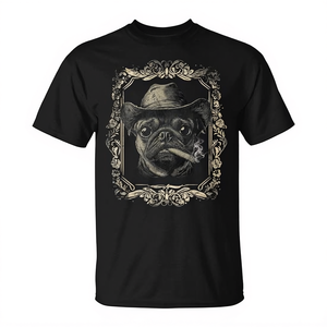T-shirt grafica da uomo Pug Dad per gli amanti, maglietta promozionale regalo per la festa del papà - Product Image 3