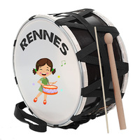 Rennes DVL-32BRW Custom Design Kids Drum-30 cm (12 Inch) Orff Percussion Instrument Birch Wood Chamber Oilpaper Heads Durable