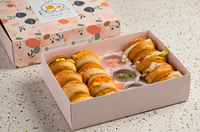 Petite boîte à brioche française en papier kraft ondulé personnalisée écologique pour l'emballage de sandwich au petit-déjeuner