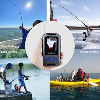 Buscador de Peces Inalámbrico |   Sensor de Sonar de 45 Metros (147 pies) y 0.7 Metros (2 pies) de Profundidad con Pantalla LCD para Kayak, Pesca en Río y Pesca en Hielo (OEM)
