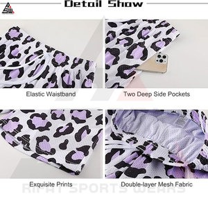 Shorts en toile personnalisés imprimés par transfert thermique 100% polyester décontractés à séchage rapide avec taille élastique et poche pour hommes - Product Image 6