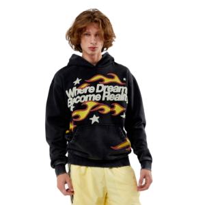 100% coton graphique 3D imprimé pull à capuche personnalisé bouffée impression français éponge lourd sweat à capuche zippé pour hommes - Product Image 1