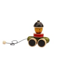 Juguete de Madera Interactivo con Ruedas Móviles, Cabeza Desmontable, Piezas Apilables Coloridas, Juego Montessori Unisex para Edades de 2 a 13 Años