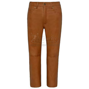 กางเกงหนังสำหรับผู้ชายกางเกงฤดูหนาวทำจากหนังโลโก้ตามสั่ง - Product Image 1