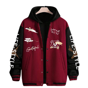 OEM Custom Men's Winter Letter Man School Varsity <b>Jacket</b> College Baseball Embroidery Patches <b>Patchwork</b> Varsity <b>Jacket</b> - Product Image 2