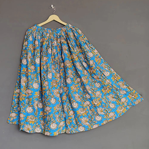 Plus Size Handmade Cotton Floral Formal Wrap <b>Maxi</b> <b>Skirt</b> Bohemian Natural Waistline Breathable Beach Tennis Wear - Product Image 1