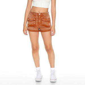 New Arrival Best Design Lightweight Women Acid Wash Shorts Breathable High <b>Waist</b> High Quality Summer Wear Wholesale Price - Product Image 4