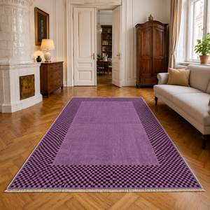 <b>Rug</b> Weavers RW3047403 Quadrant Plum Geometric Washable <b>Rug</b> Dropshipping Wholesale Washable Chenille 10 Sizes - Product Image 5