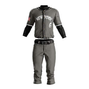 Precio al por mayor, en stock, uniformes de béisbol para hombres, logotipo personalizado, Diseña tus propios uniformes de béisbol - Product Image 1