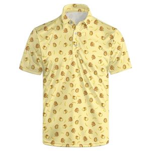 Camisas de Golf de Manga Corta con Estampado de Patatas Tejidas y Transpirables para Hombre - Regalos con Diseño Divertido - Product Image 1