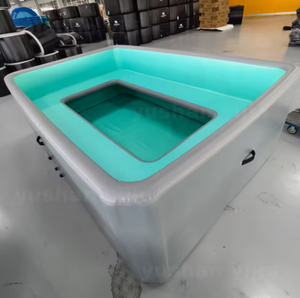 Jacuzzi gonflable portable en tissu extensible avec <span class=keywords><strong>pompe</strong></span> manuelle - Bain à remous pliable pour le camping en plein air et la détente familiale - Product Image 2