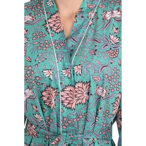 Kimono Boho Chic de Algodón con Estampado Floral Hecho a Mano, Ligero y Lujoso para Vacaciones de Verano en la Playa, Ropa de Dormir para Mujer - Product Image 2