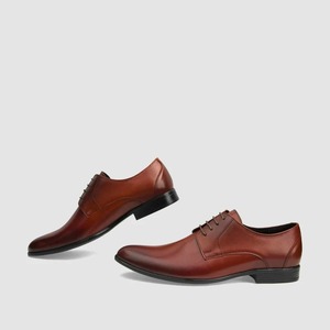 Tapi sepatu pantofel renda klasik pria, sepatu bisnis Formal warna coklat hitam ujung lancip kulit asli tali pernikahan berjalan dengan tali - Product Image 5