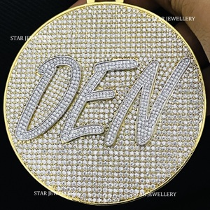 Pendentif avec logo Moissanite personnalisé, Pendentif avec logo personnalisé Moissanite VVS, Pendentif Moissanite personnalisé, Pendentif Moissanite Hip Hop en argent - Product Image 6