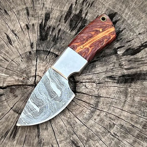 Couteaux de chasse à lame fixe en acier damas de haute qualité manche en bois couteau fait main manche en bois couteau de chasse - Product Image 6