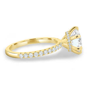 แหวนเพชรเม็ดเดี่ยวที่ถูกซ่อนไว้สำหรับผู้หญิงพร้อมทอง14K ทรงกลมตัดเพชรชุดง่ามทางเพศเครื่องประดับตามสัญญา - Product Image 3