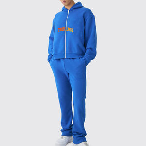 Venta al por mayor nueva moda suelta ajuste mancha menos cremallera chándal para hombres personalizado 3D bordado 100% algodón polar hombres ropa de entrenamiento - Product Image 1