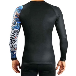 High Quality Custom Made <b>Men's</b> Rash Guards 100% Breathable Fabric OEM <b>Compression</b> Sublimated Printed Long Sleeves High Quality - Product Image 6