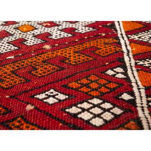 Tapis en laine noués à la main Kiaan, motif géométrique abstrait rouge-orange, design Kilim, pour entrée, couloir, 9x12 rectangulaire - Product Image 3