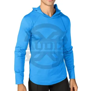 Industry Trending Sun Protection Long Sleeve T-Shirt UPF 50+ Performance Running Shirts with Hood For Outdoor Sports