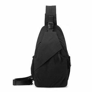 High Quality Unisex Black Sling Travel <b>Bag</b> Zipper Closure Fashionable Shoulder <b>Bag</b> with Polyester Lining From Vietnam Supplier - Product Image 1