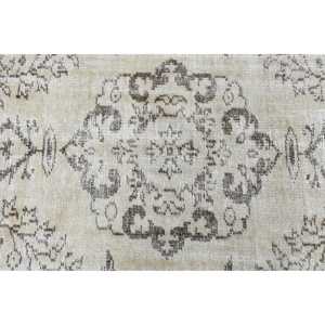 Turkish Vintage <b>Rug</b>, 3,9x3,9 ft <b>Round</b> <b>Rug</b>, <b>White</b> Southwestern <b>Rug</b> - Product Image 5