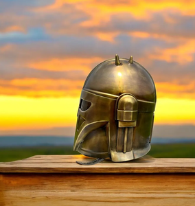 Handmade Brass Antique Medieval <b>Mandalorian</b> Helmet Costume <b>Cosplay</b> Greek Sparta Ancient Roman Corinthian Steel - Product Image 2