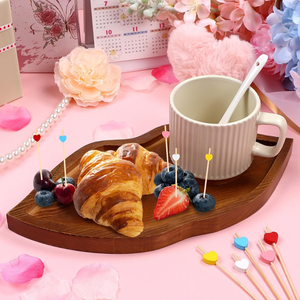 Plateau de service en bois en forme de coeur en gros vietnamien plateau de service en forme de lèvre pour Snack cadeau de saint valentin bon prix - Product Image 3