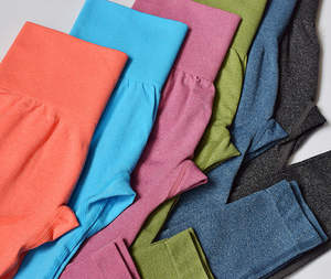 Leggings de fitness solides de qualité supérieure pour femmes taille élastique extensible dans les quatre sens vêtements de sport respirants et écologiques contrôle du ventre - Product Image 6