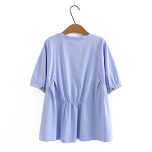 T-shirt basique décontracté en coton col rond manches courtes confortable respirant coupe décontractée simple été tendance - Product Image 3