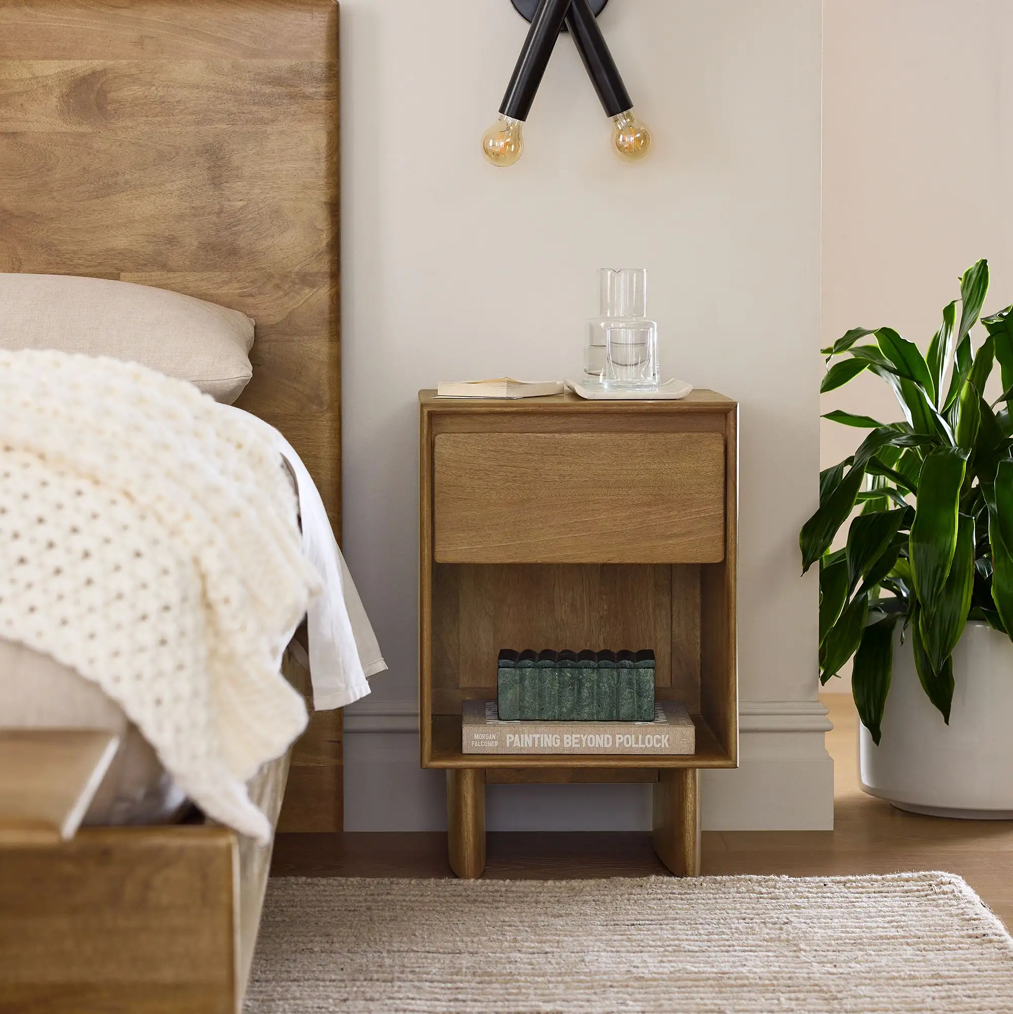 Design moderno comodino camera da letto mobili in legno massello materiale con cassetto comodino comodino comodino all'ingrosso durevole