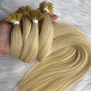 Longue 100% Vierge Vietnamienne Extensions De Cheveux Humains Toutes Les Cuticules Alignées V-Tip Kératine Étiré 30 Pouces Blonde Droite Couleur - Product Image 3