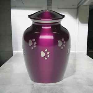 Urne classique en laiton pour animaux de compagnie avec des accents d'empreinte de patte d'or finition brillante métal commémoratif gravure personnalisée ailes d'ange petites urnes pour animaux de compagnie - Product Image 6