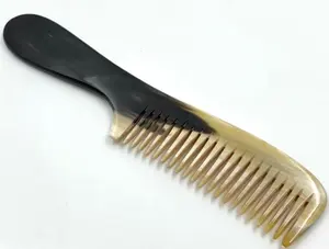 Peine de cuerno de buey portátil esencial para el cuidado de los hombres para barba y bigote, estilismo para el cabello, Uso Profesional en salón, resistente al agua - Product Image 4
