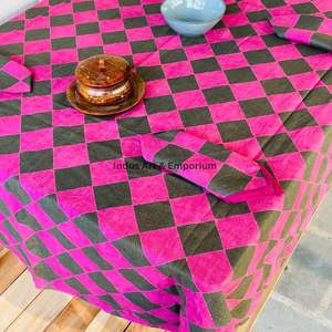 Mantel de Algodón Hecho a Mano en India, Hermoso Mantel de Algodón Estampado a Mano para Bodas, Mantel en Venta - Product Image 2