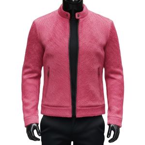 Chaqueta de invierno auténtica de cuero genuino con pelo, chaqueta clásica de piel de vaca. - Product Image 1