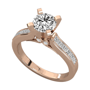 Anillo de Compromiso con Diamante de Corte Redondo para Ella - Product Image 6