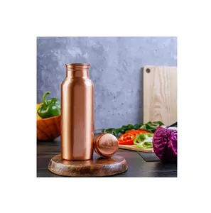 School Kids Copper Water Bottle Printed with handmade use for home and hotel daily use at best price