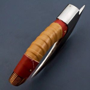 Cortador de Pizza vikingo de grado Industrial de acero de alto carbono personalizado hecho a mano, Funda de cuero fino con mango de madera, hacha de Pizza personalizada - Product Image 6