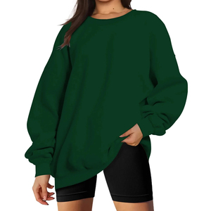 Sudaderas con Capucha de Alta Calidad OEM para Mujer, Sudadera de Algodón con Cuello Redondo, Hombros Caídos, Estilo Holgado, Felpa Francesa Vintage - Product Image 1