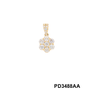 Elegante Colgante de Oro para Mujer, Diseño Clásico de Círculo, Siete Diamantes Reales, Bañado en Rodio, 14KT/18KT, Colgantes de Diamantes Premium - Product Image 2