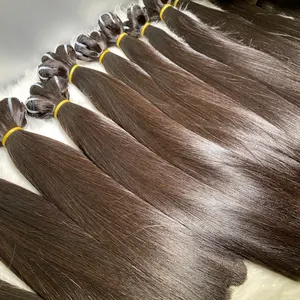 Machine Weft Hair Extensions 100% Machine Sewing Double Wefted Black Human Hair Weft Extension Vietnam Hair Vendor