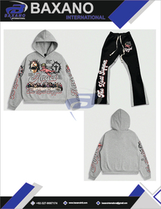 ชุดวอร์มผู้ชายแบบ unisex สำหรับฤดูหนาว มีฮู้ด ลายพิมพ์แองเจิล  ชุดฟลีซแบบมีกราฟิกสั่งทำได้  ชุดลำลองแนวสตรีทแวร์ ชุดกีฬา ชุดจ็อกเกอร์ - Product Image 5