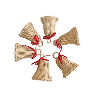 Campana de mimbre artesanal, decoración de árbol para Navidad, caja de regalo colgante, campana de ratán hecha a mano, adorno para el hogar, favorito de vacaciones - Product Image 4