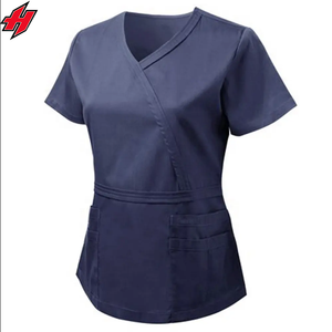 Vente en gros 100% coton denim personnalisé à la mode extensible uniformes médicaux ensembles d'uniformes d'hôpital pour les infirmières et les médecins - Product Image 4