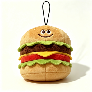 Customized Hamburger Plush Pouch Burger-Shaped Coin Purse PP Cotton Filling Fast-Food-Themed Unisex Zipper Bag for Halloween - Product Image 4