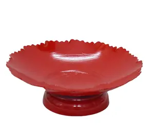 Iron Powder Coated Mini Serving Pedestal Bowls Zig Zag Edges Design Cheap Tableware Bowl for Home Hotel and Restaurant Bowl